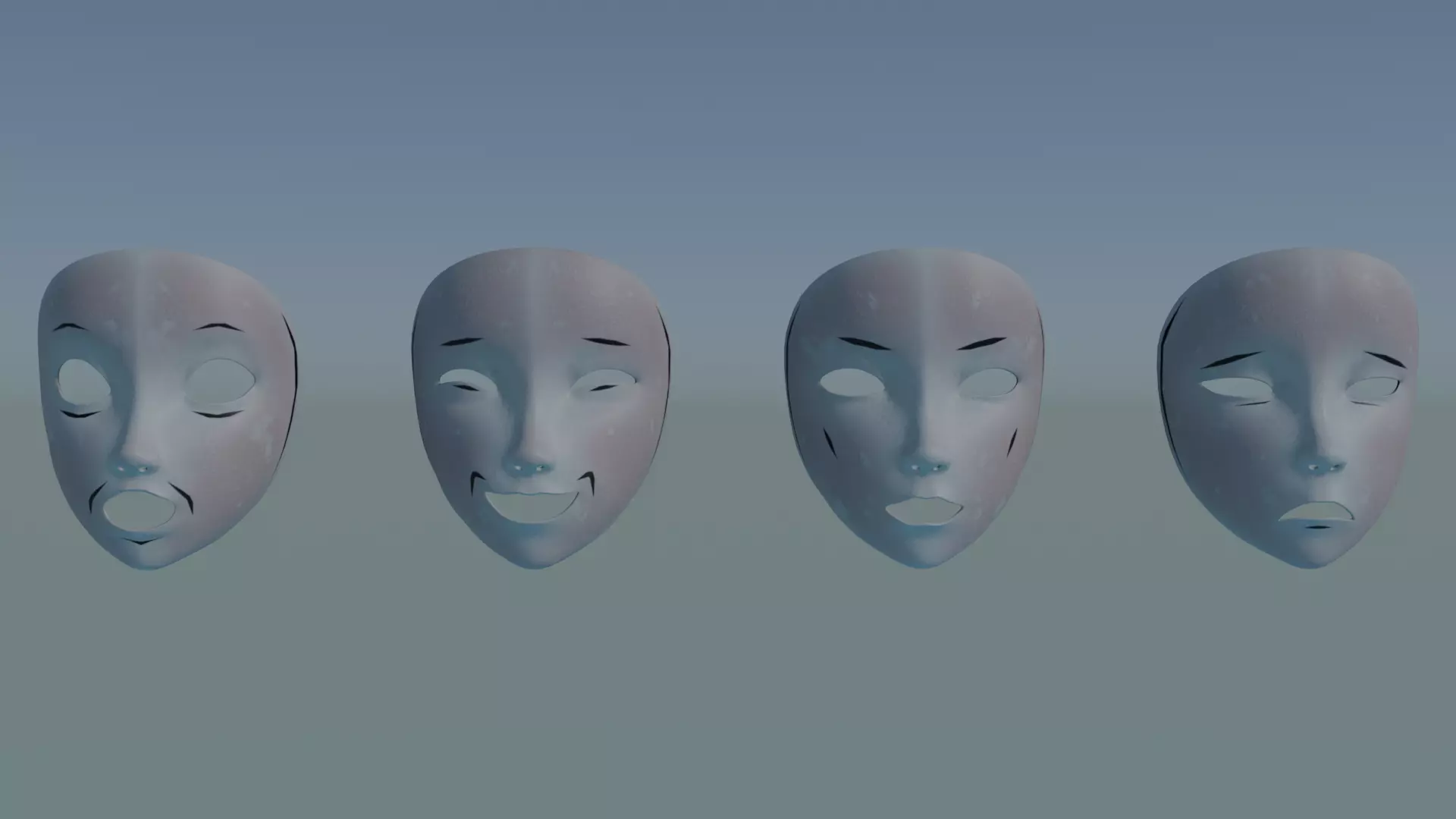 Full-Face Masks Low-poly 3D model_2