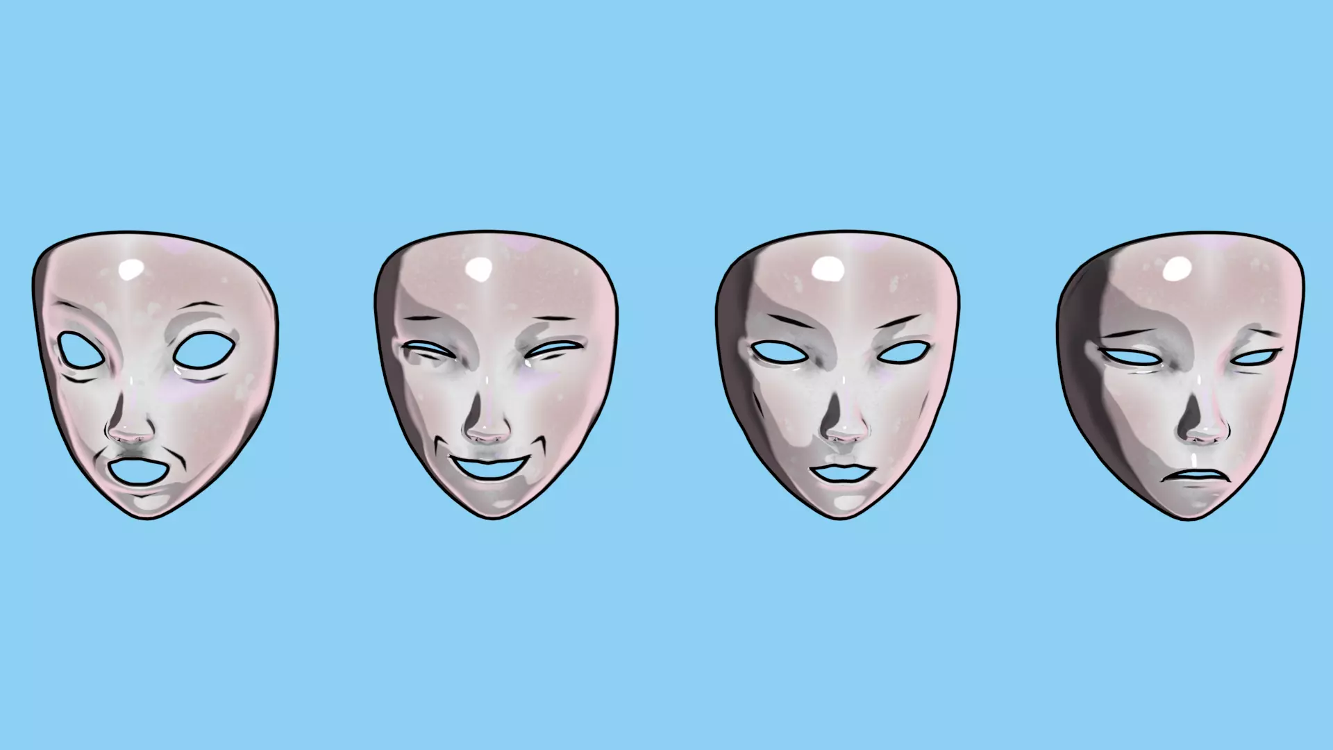 Full-Face Masks Low-poly 3D model_1