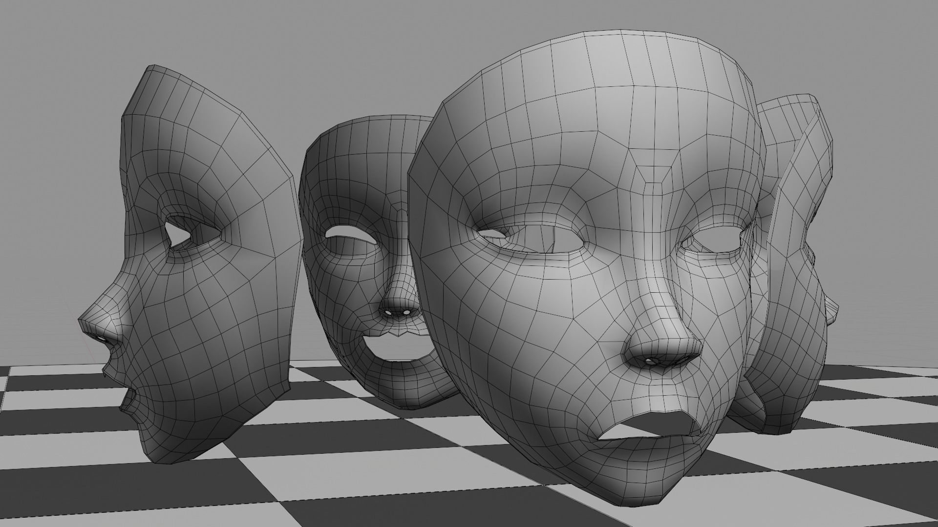 Full-Face Masks Low-poly 3D model_13