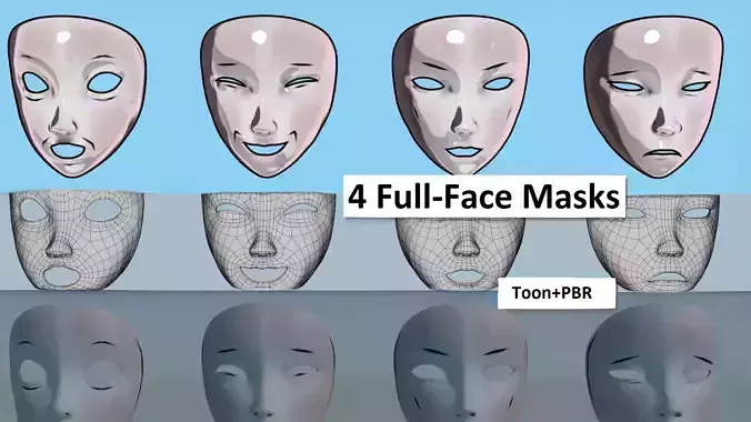 Full-Face Masks Low-poly 3D model