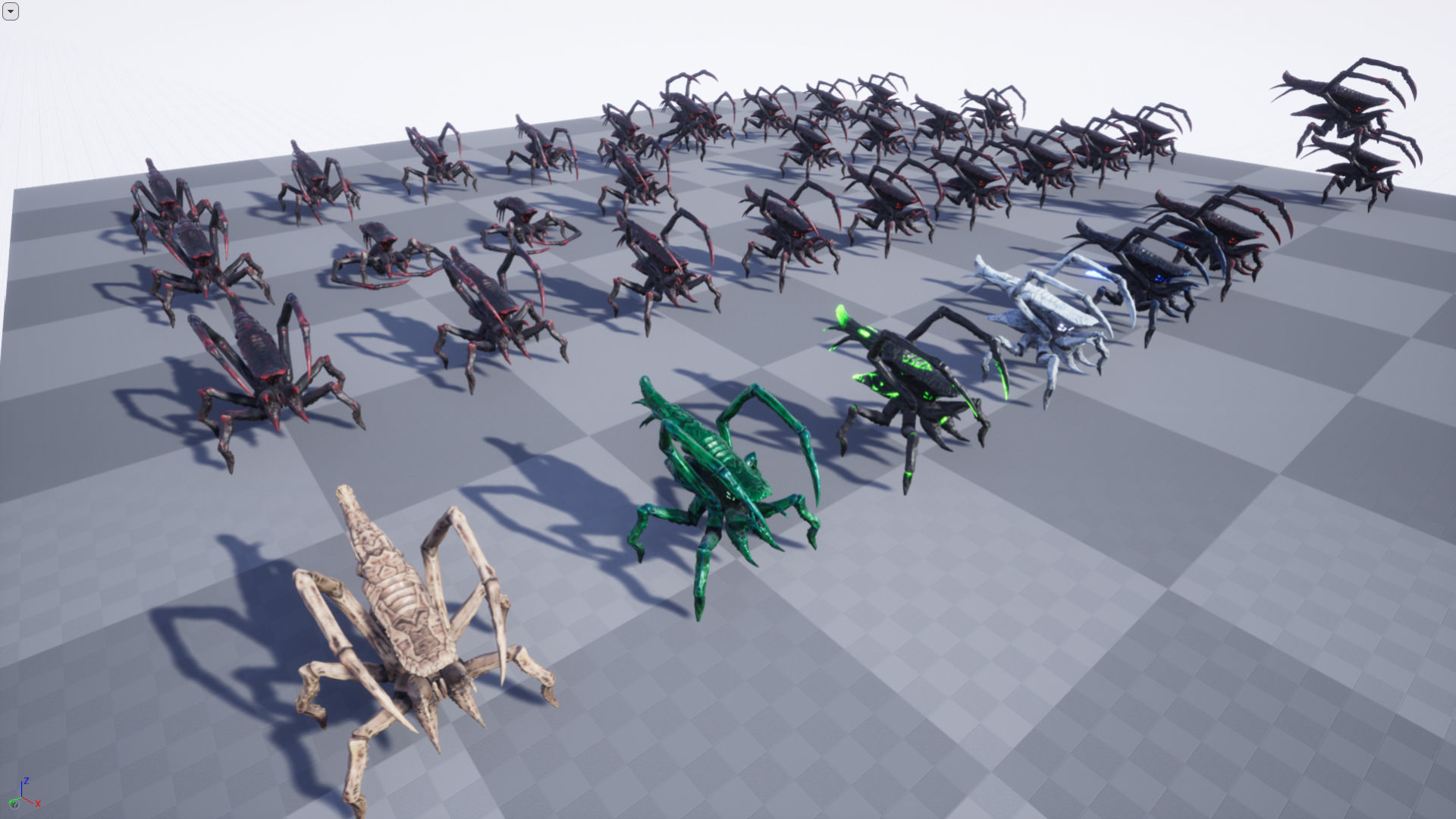 Arachnid group of spiders Low-poly 3D model_14