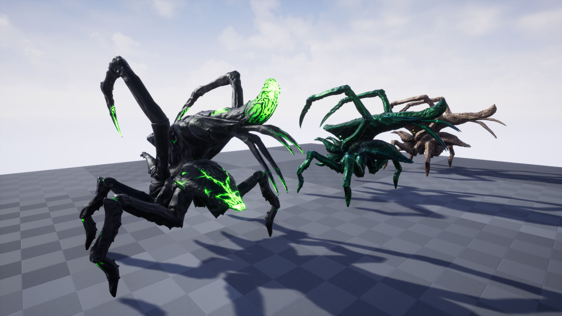 Arachnid group of spiders Low-poly 3D model_27