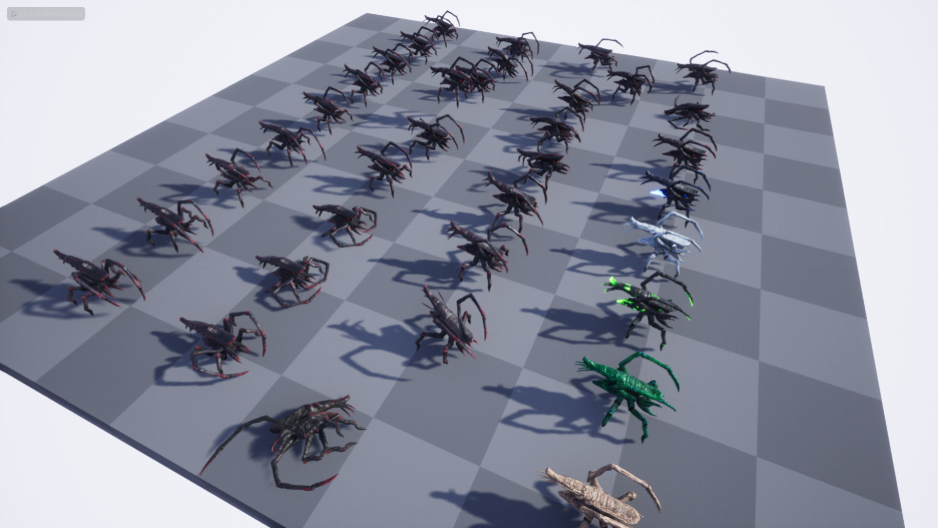 Arachnid group of spiders Low-poly 3D model_24
