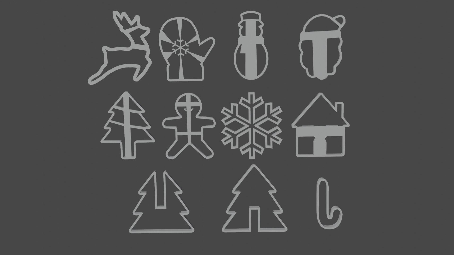 NEW YEAR - CHRISTMAS COOKIE or CLAY CUTTER 3D PRINT MODEL 3D print model_10