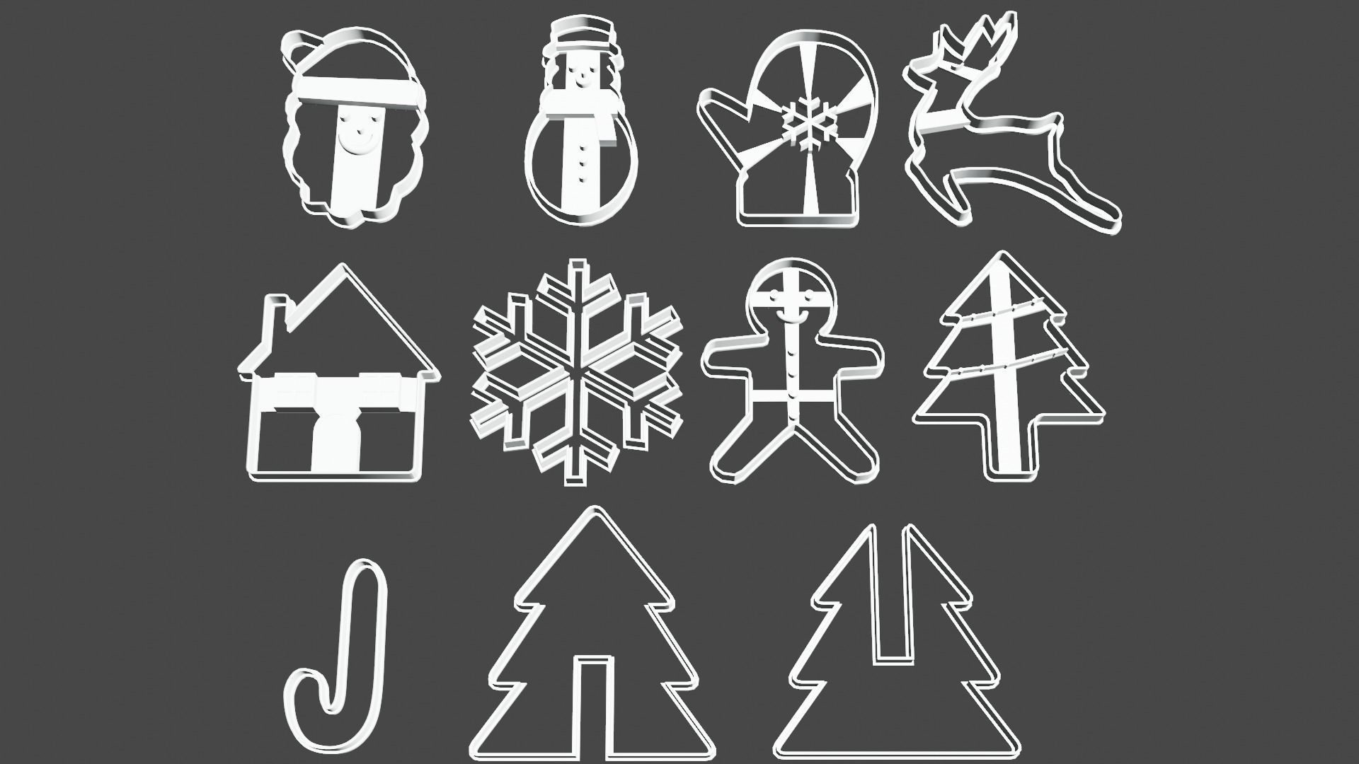 NEW YEAR - CHRISTMAS COOKIE or CLAY CUTTER 3D PRINT MODEL 3D print model_3