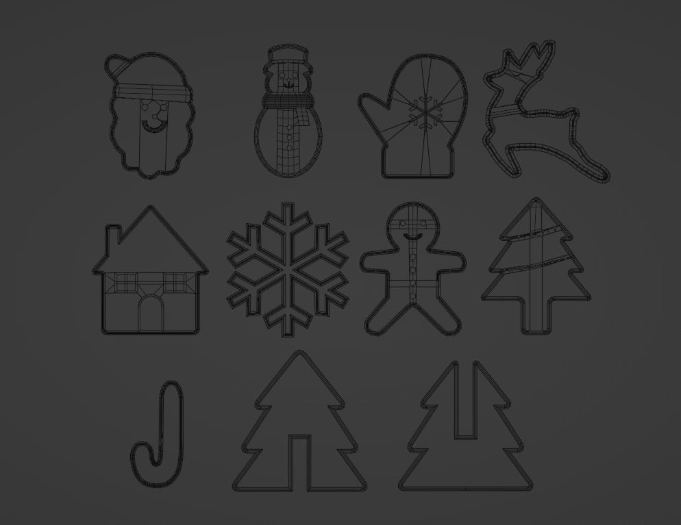 NEW YEAR - CHRISTMAS COOKIE or CLAY CUTTER 3D PRINT MODEL 3D print model_11