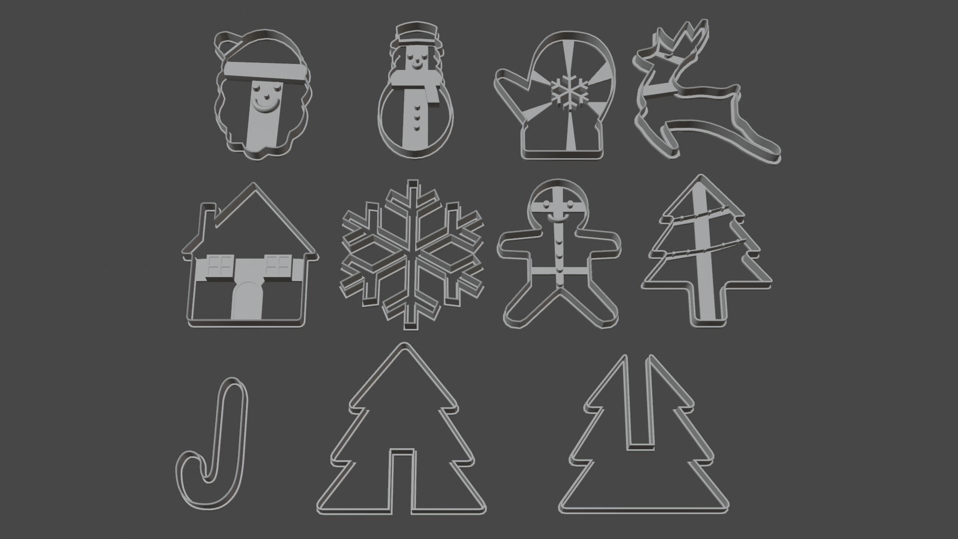 NEW YEAR - CHRISTMAS COOKIE or CLAY CUTTER 3D PRINT MODEL 3D print model_9