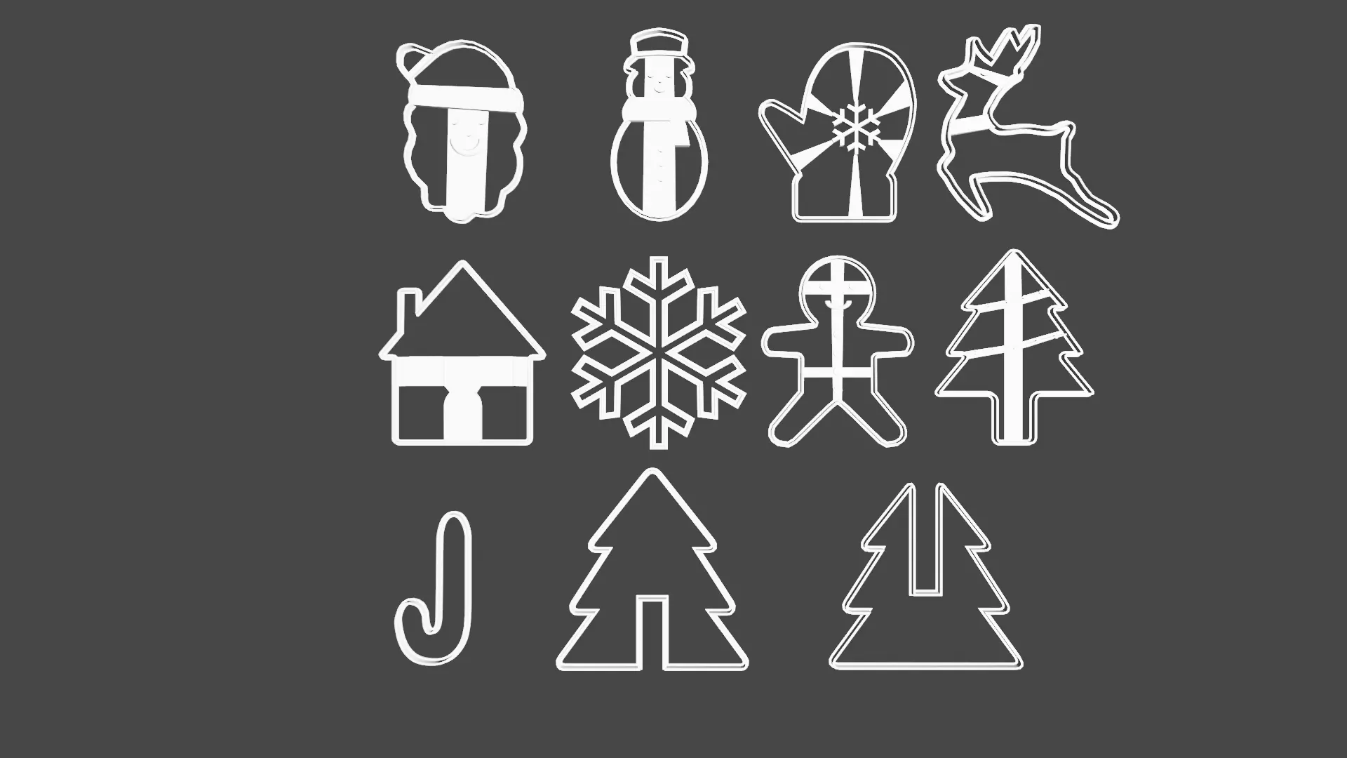 NEW YEAR - CHRISTMAS COOKIE or CLAY CUTTER 3D PRINT MODEL 3D print model_0