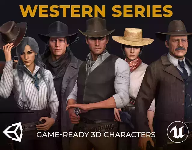 Western Characters Pack - Wild West Cowboys Adventure Collection 