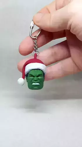 santa Hulk keychain  3D print model