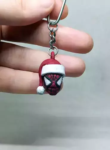 santa SPIDER MAN keychain  3D print model