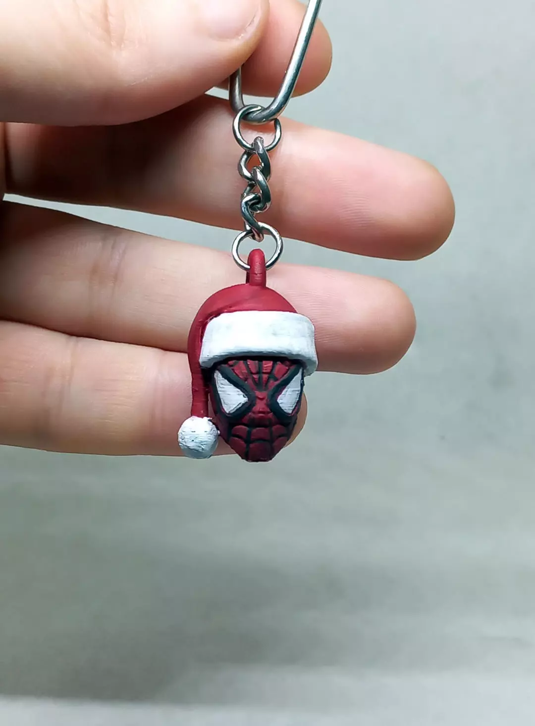 santa SPIDER MAN keychain  3D print model_0