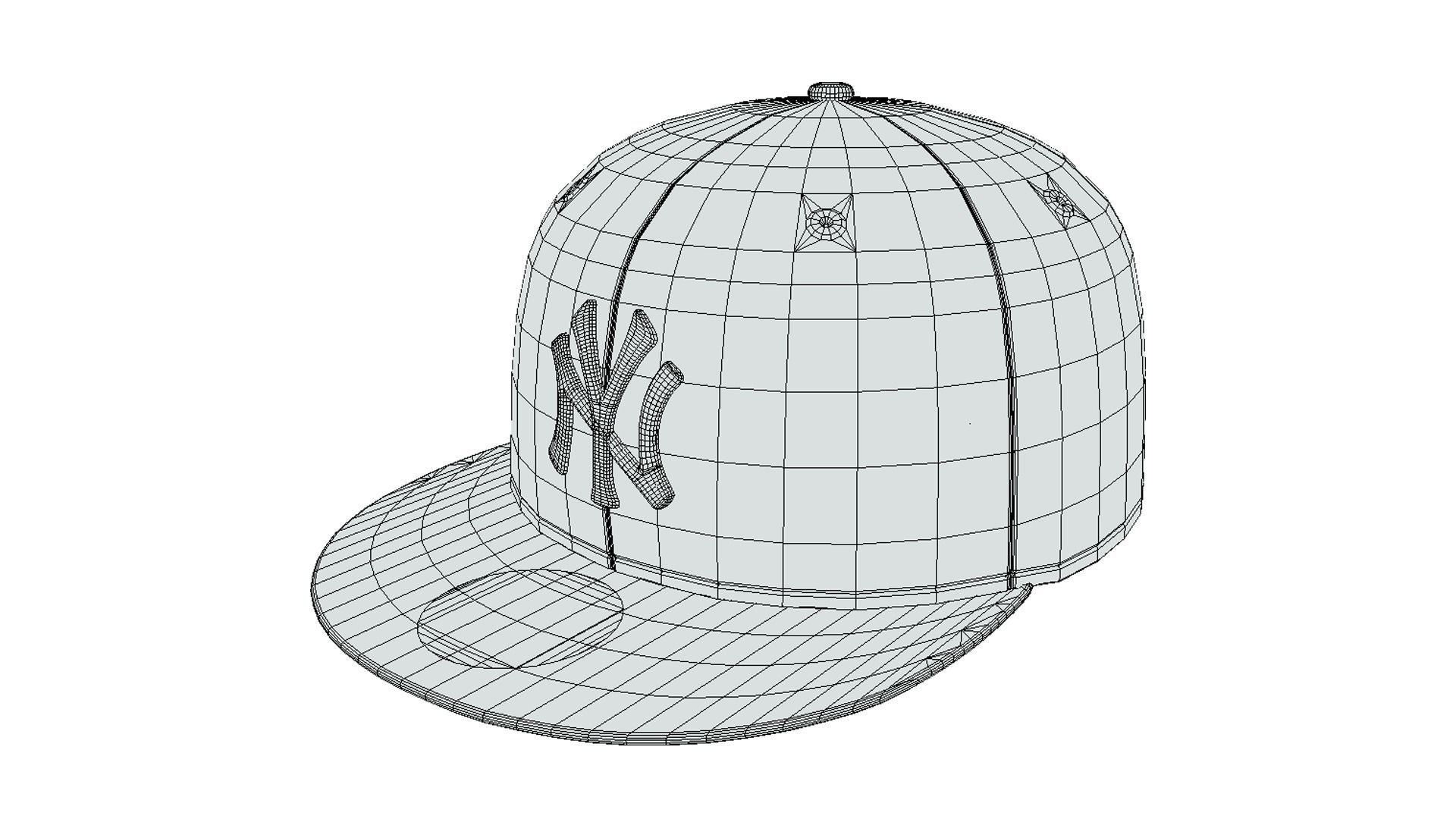 Baseball Cap Low-poly 3D model_8