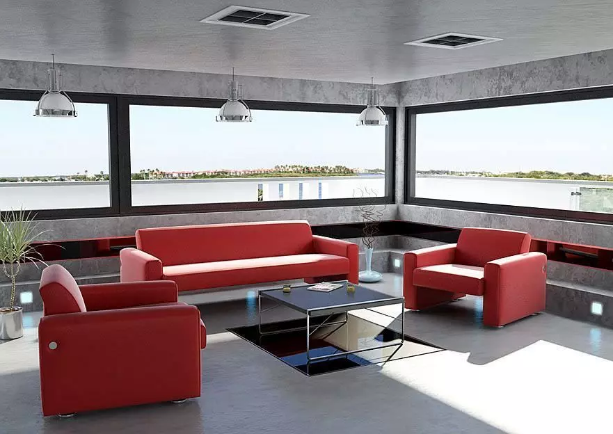 Furniture Collection office with couch and table 3D model_0