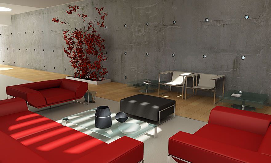 Furniture Collection office with couch and table 3D model_3