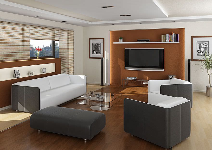 Furniture Collection office with couch and table 3D model_1