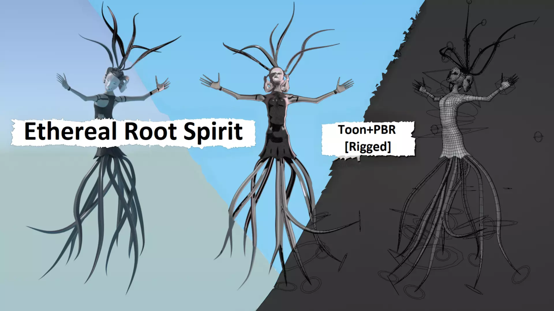 Ethereal Root Spirit Low-poly 3D model_0