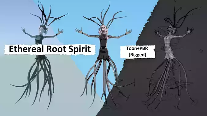 Ethereal Root Spirit Low-poly 3D model