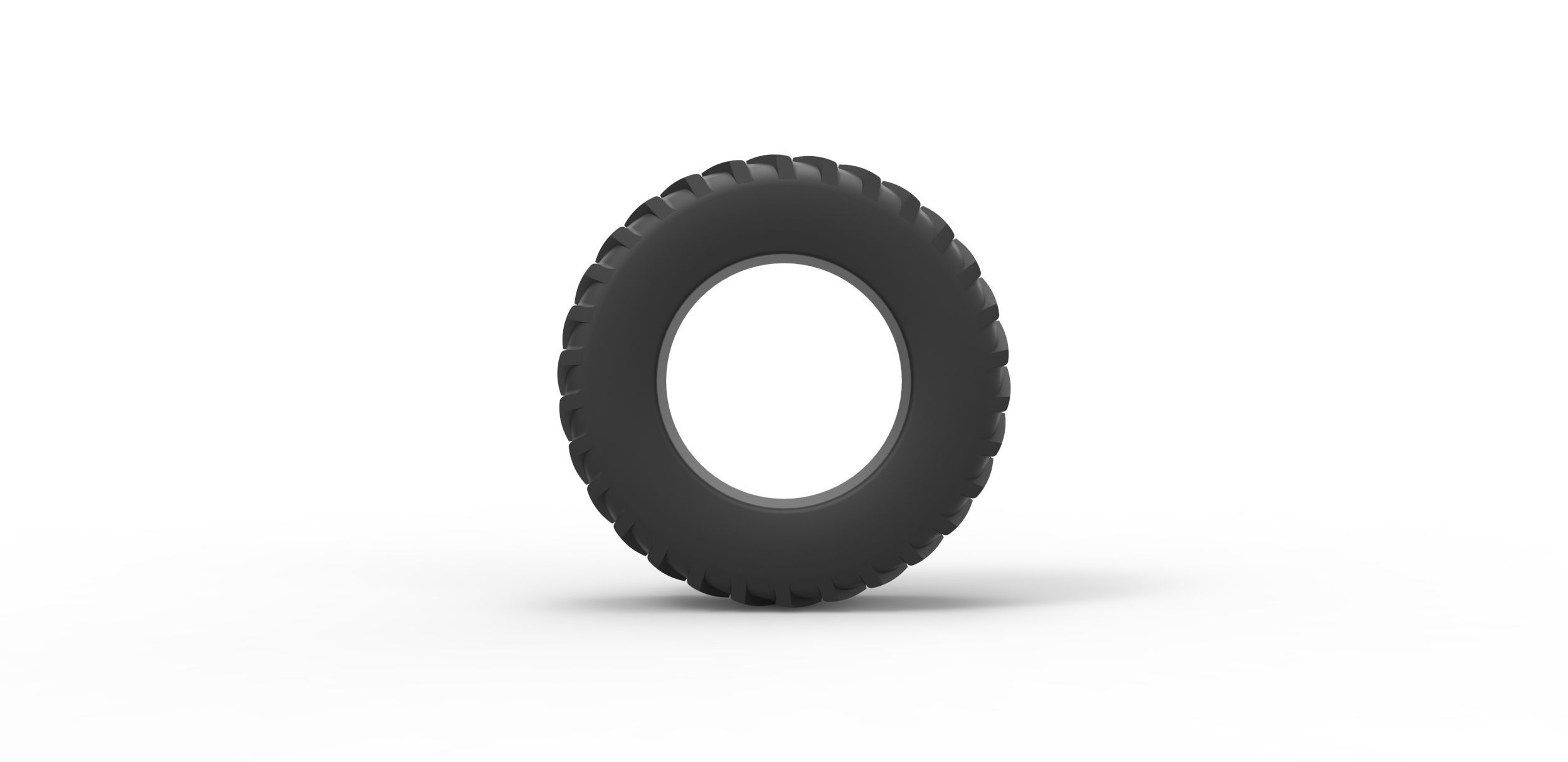 Pulling tractor rear tire 10 Scale 1 to 25 3D print model_4