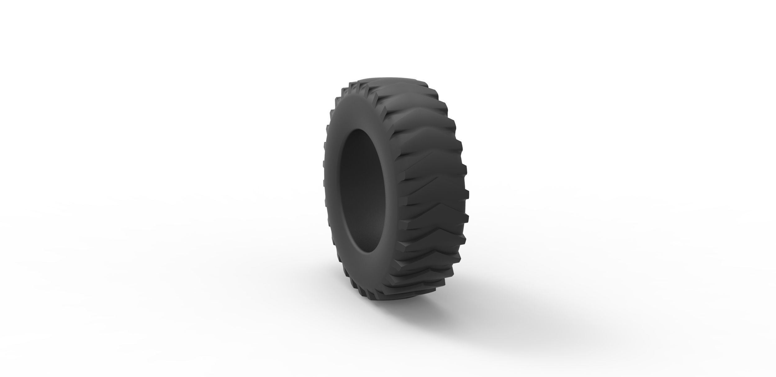 Pulling tractor rear tire 10 Scale 1 to 25 3D print model_7
