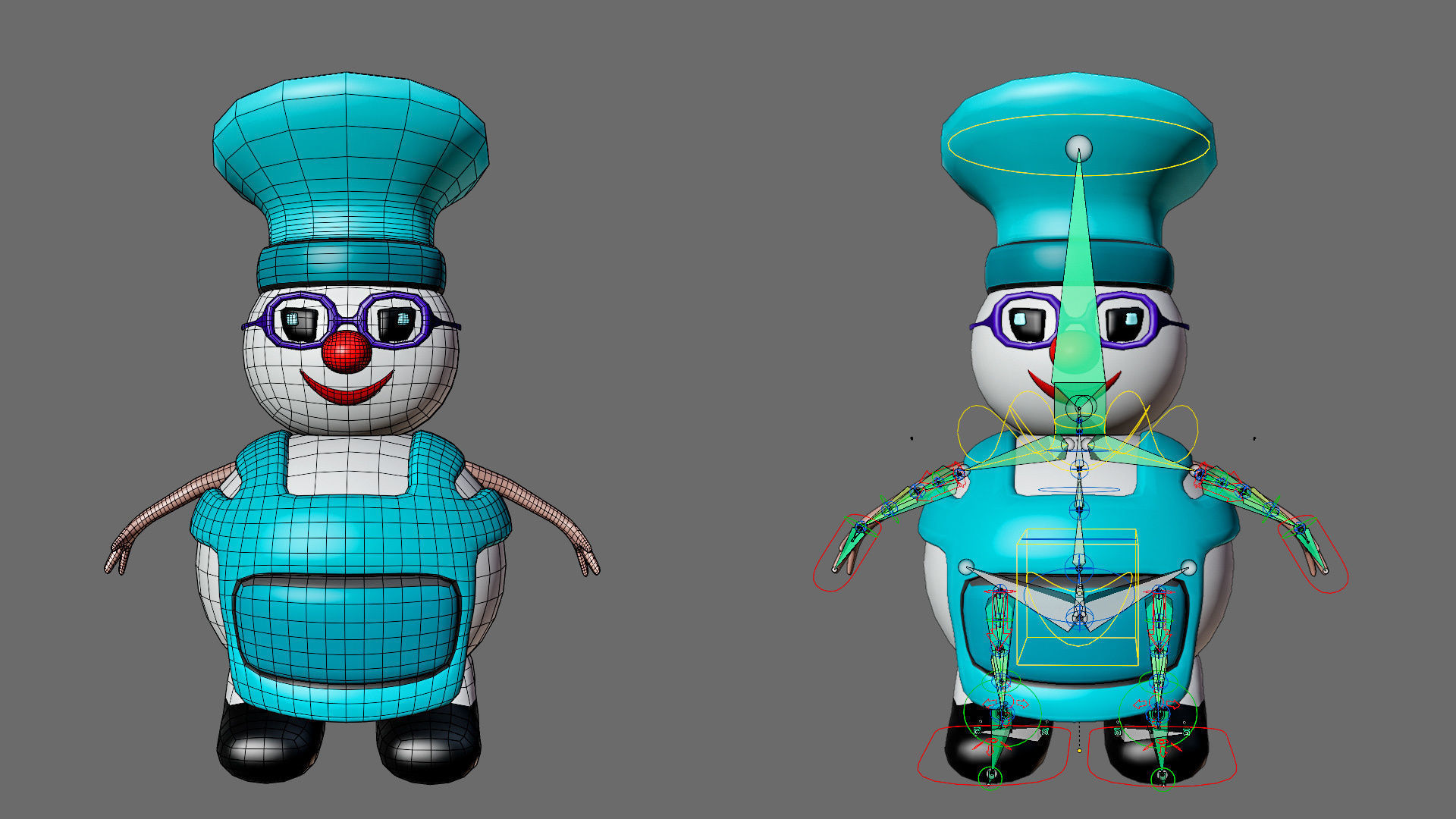 Low poly character set-funny snowmen Low-poly 3D model_31