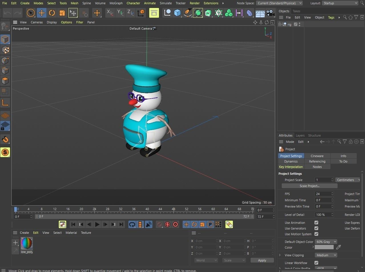 Low poly character set-funny snowmen Low-poly 3D model_34