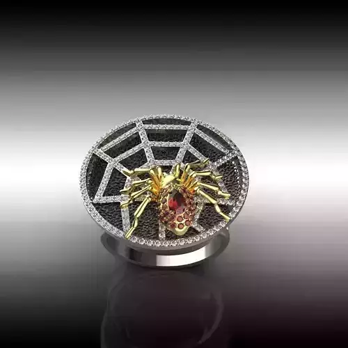 Designer ring spider web 3D print model