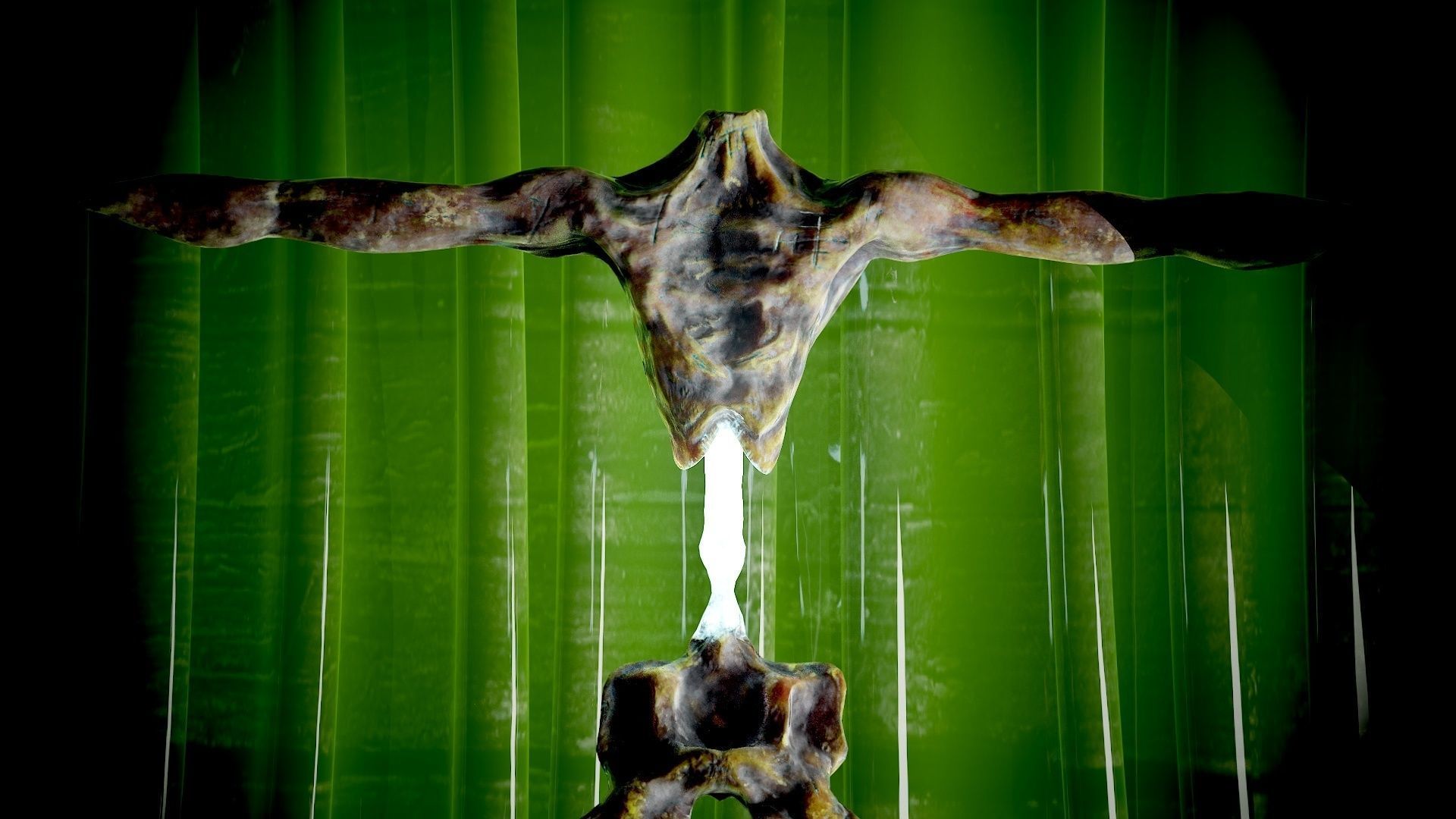 Zombie-Carcass body in with lights Low-poly 3D model_11