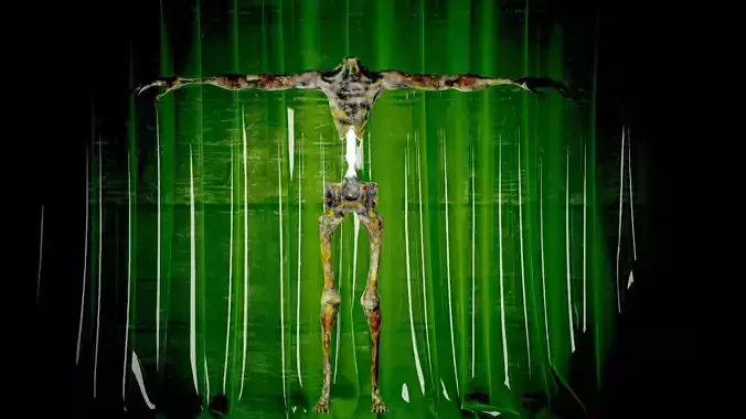 Zombie-Carcass body in with lights Low-poly 3D model