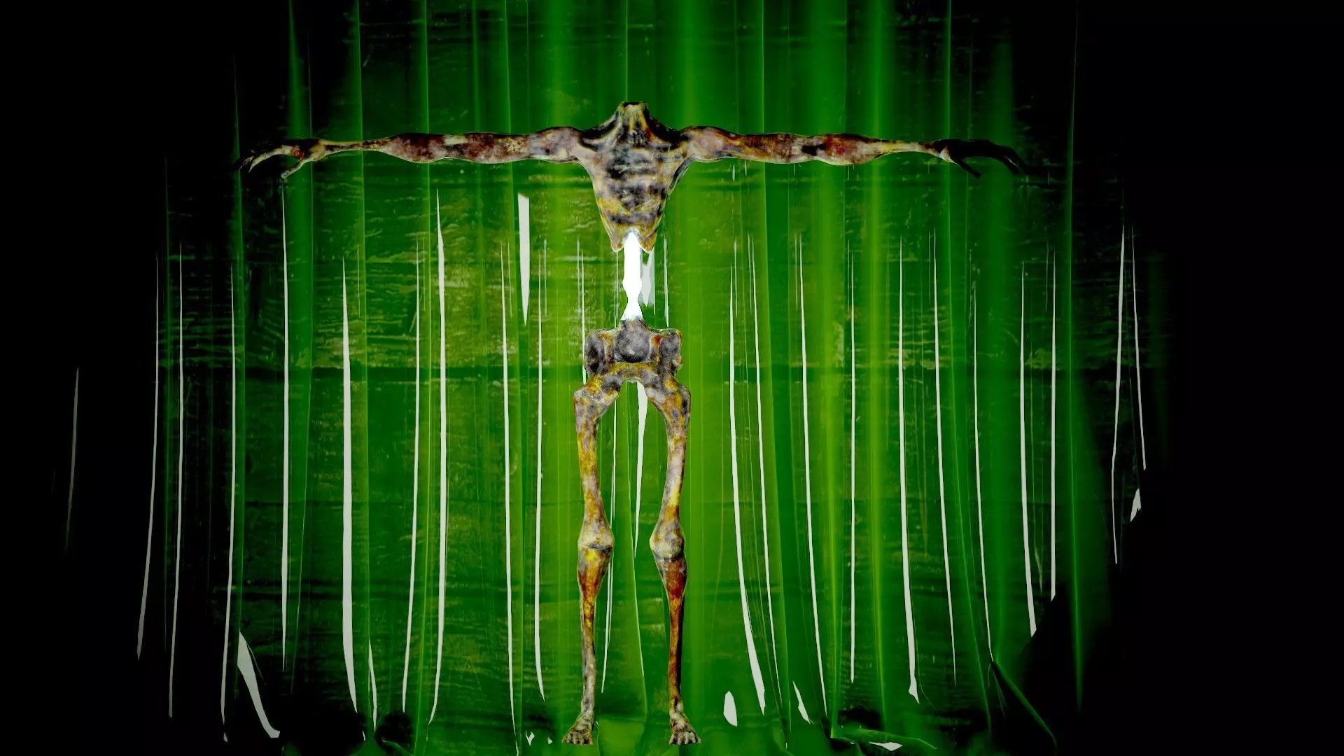 Zombie-Carcass body in with lights Low-poly 3D model_0