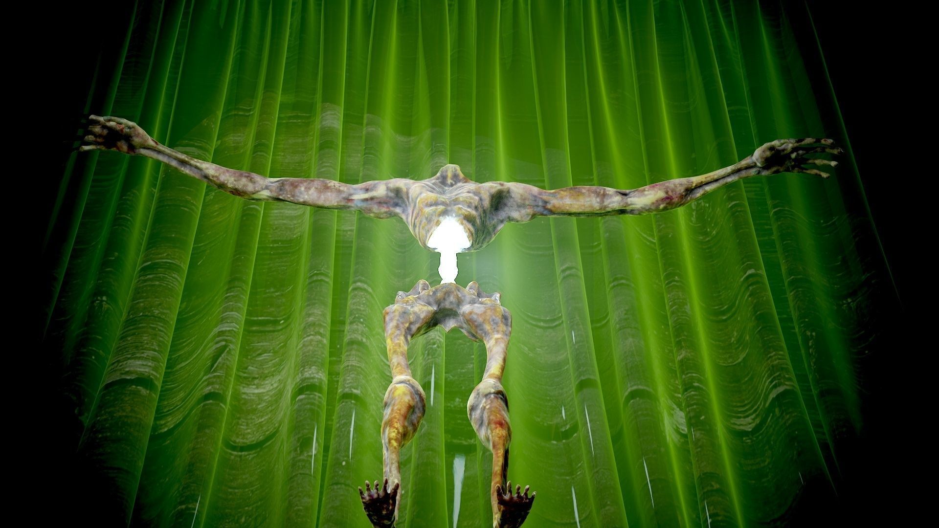 Zombie-Carcass body in with lights Low-poly 3D model_9