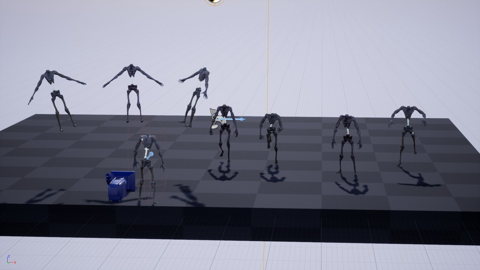 Zombie-Carcass body in with lights Low-poly 3D model_17