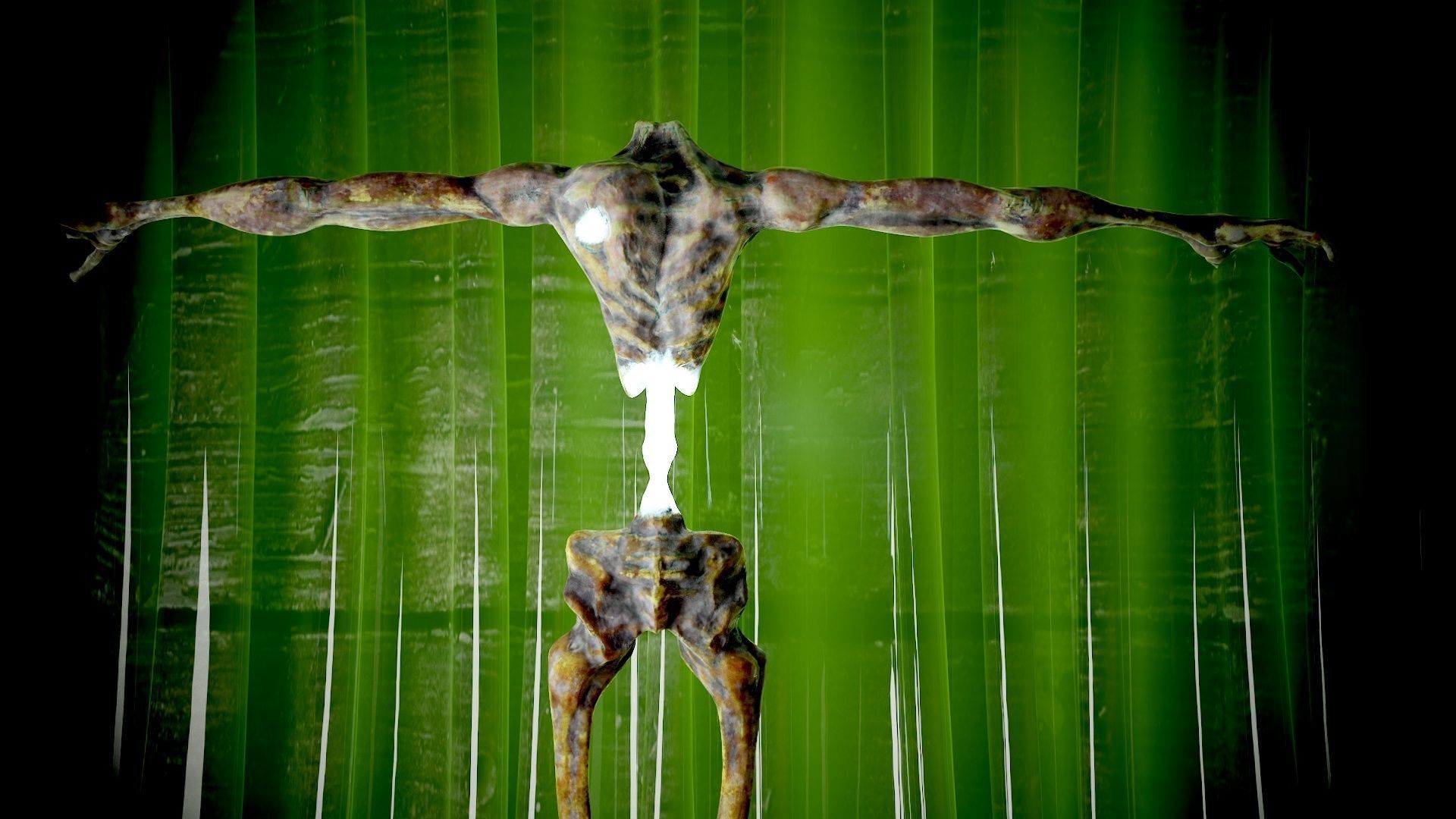 Zombie-Carcass body in with lights Low-poly 3D model_1