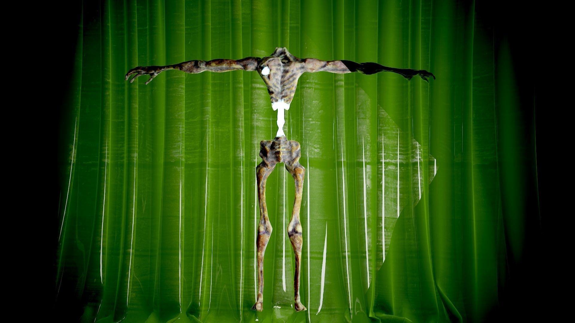 Zombie-Carcass body in with lights Low-poly 3D model_10