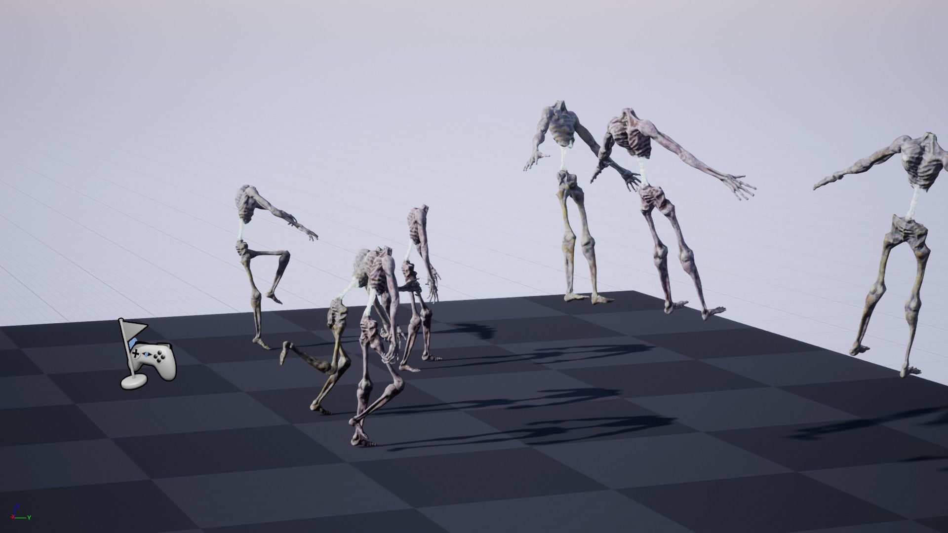 Zombie-Carcass body in with lights Low-poly 3D model_16