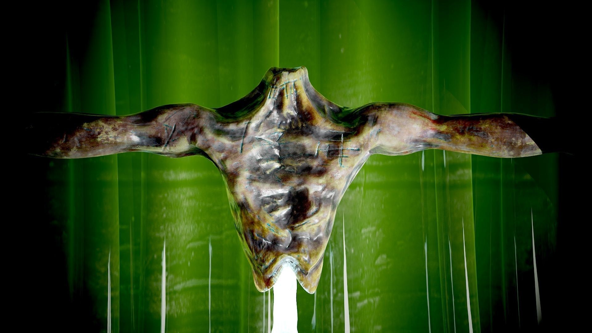 Zombie-Carcass body in with lights Low-poly 3D model_8