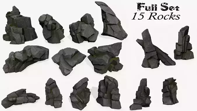 cliff rocks 3D Model Collection