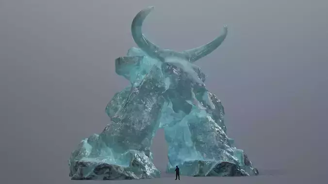 ice skull gate Low-poly 3D model