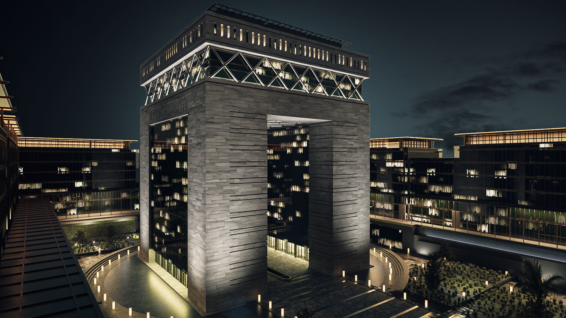 Dubai DIFC - lighting set up 3D model_2