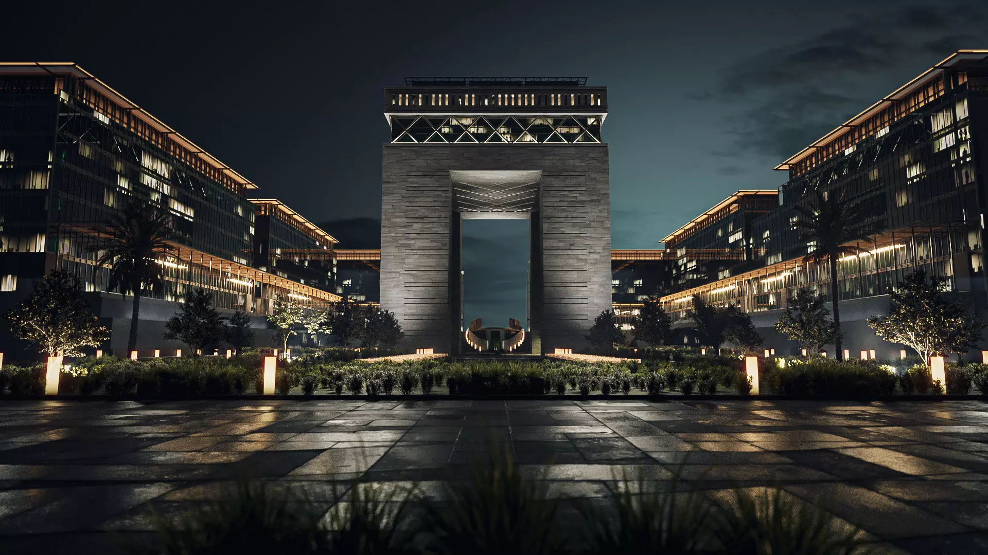 Dubai DIFC - lighting set up 3D model_0