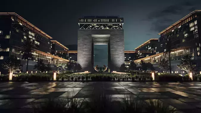 Dubai DIFC - lighting set up 3D model
