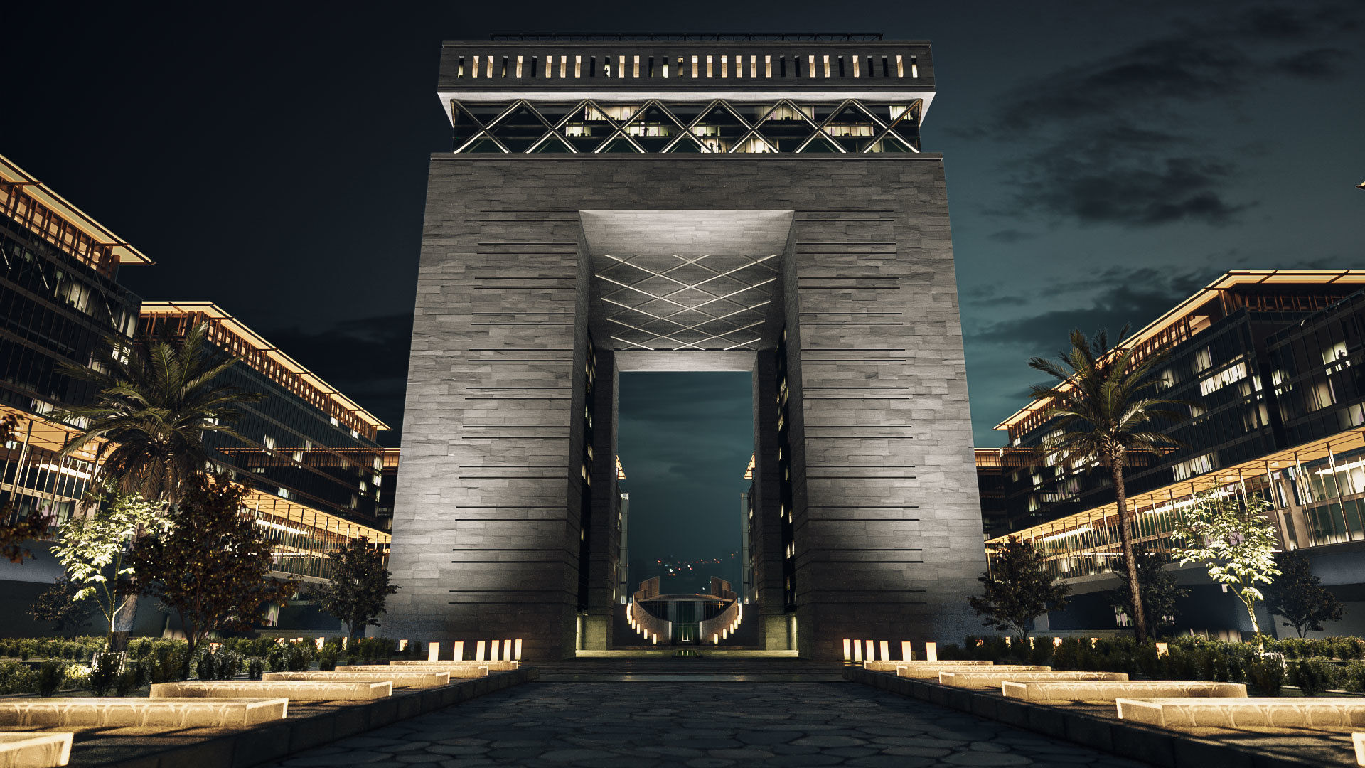 Dubai DIFC - lighting set up 3D model_1