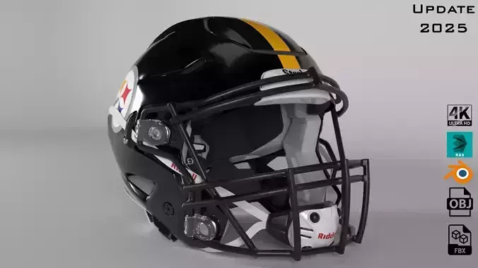 STEELERS PITTSBURGH Helmet Football AFC NORTH PBR updated 2025 3D model