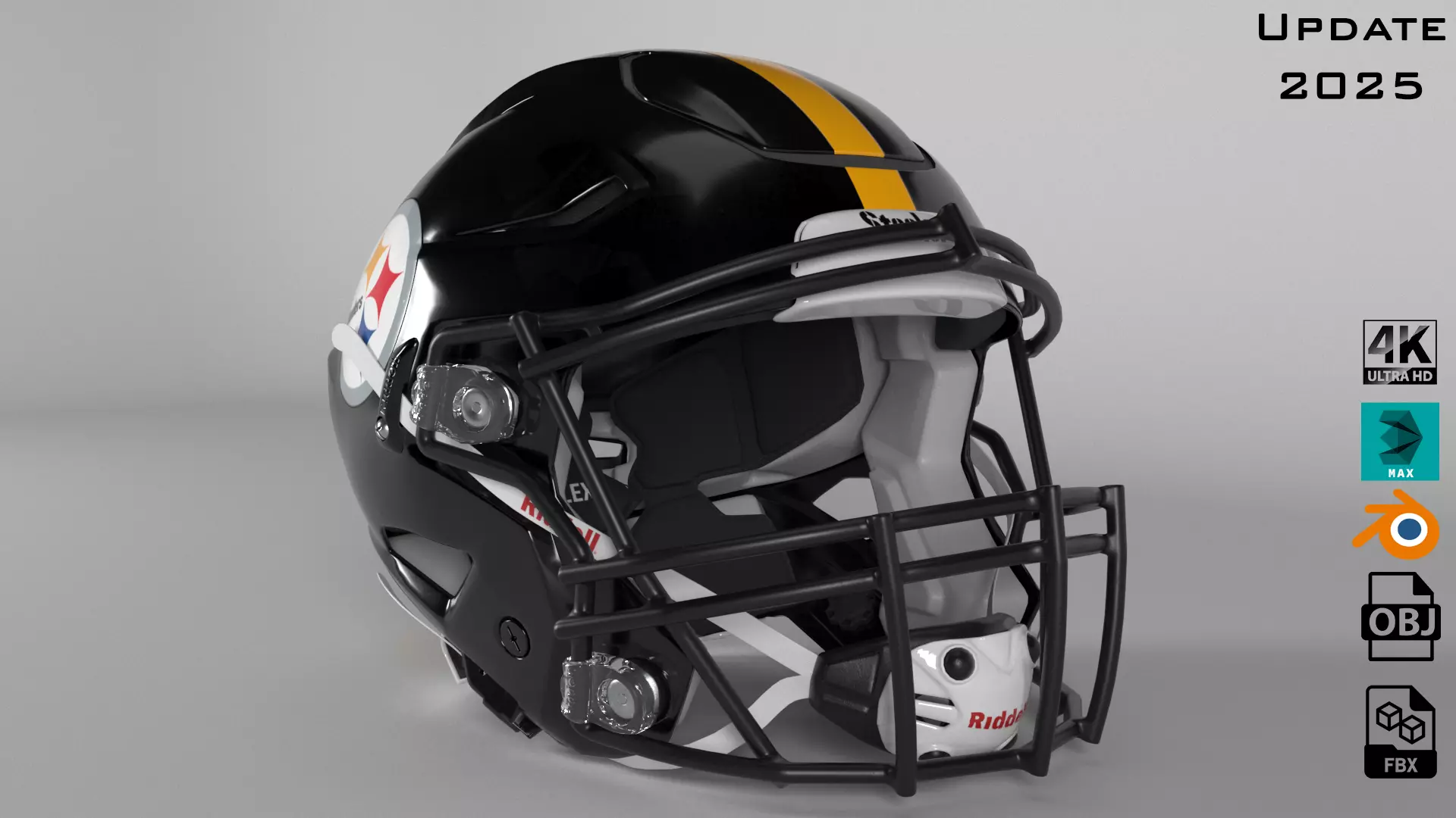 STEELERS PITTSBURGH Helmet Football AFC NORTH PBR updated 2025 3D model_0