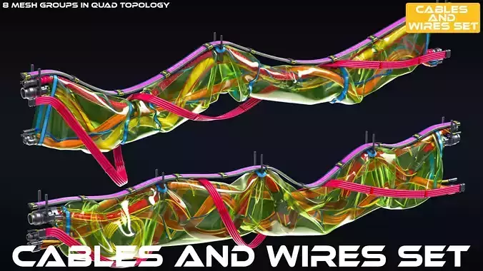 Cables and Wires set 3D model