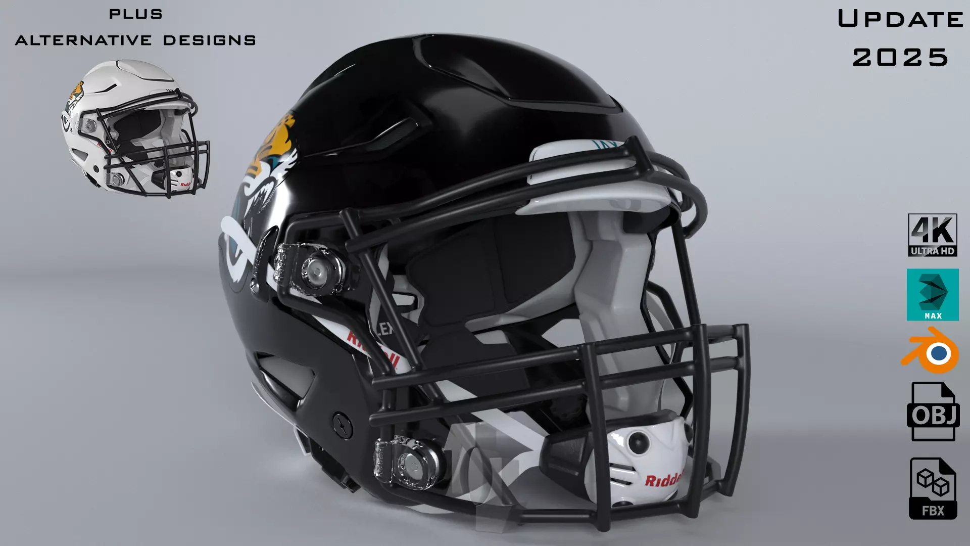 JAGUARS BALTIMORE Helmet Football AFC SOUTH PBR updated 2025 3D model_0