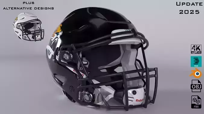 JAGUARS BALTIMORE Helmet Football AFC SOUTH PBR updated 2025 3D model