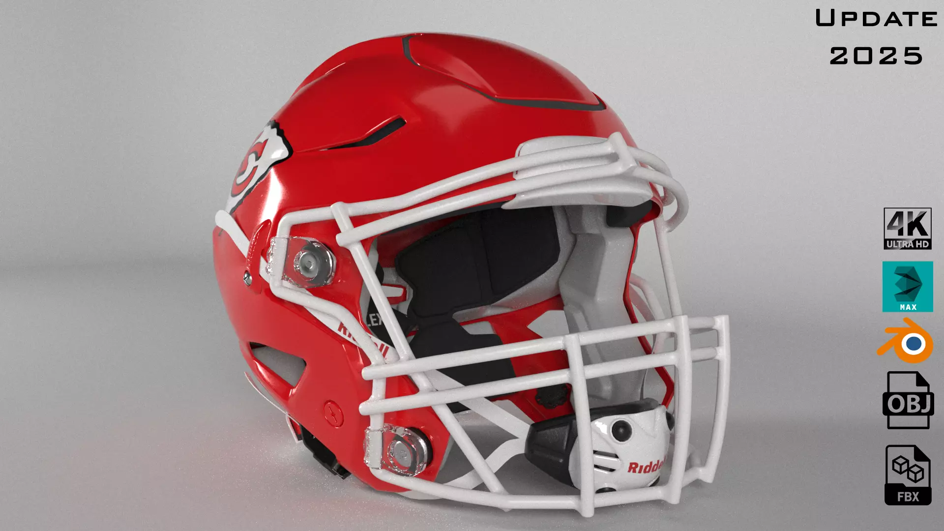 CHIEFS KANSAS CITY Helmet Football AFC West PBR updated 2025 3D model_0