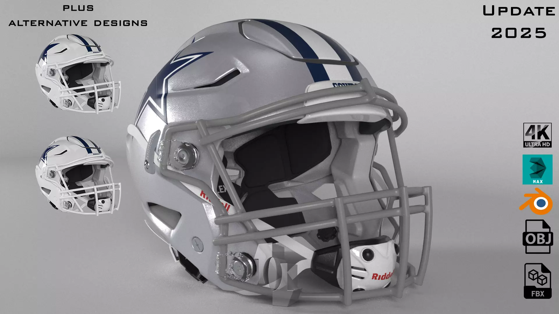 COWBOYS DALLAS Helmet Football NFC East PBR updated 2025 3D model_0