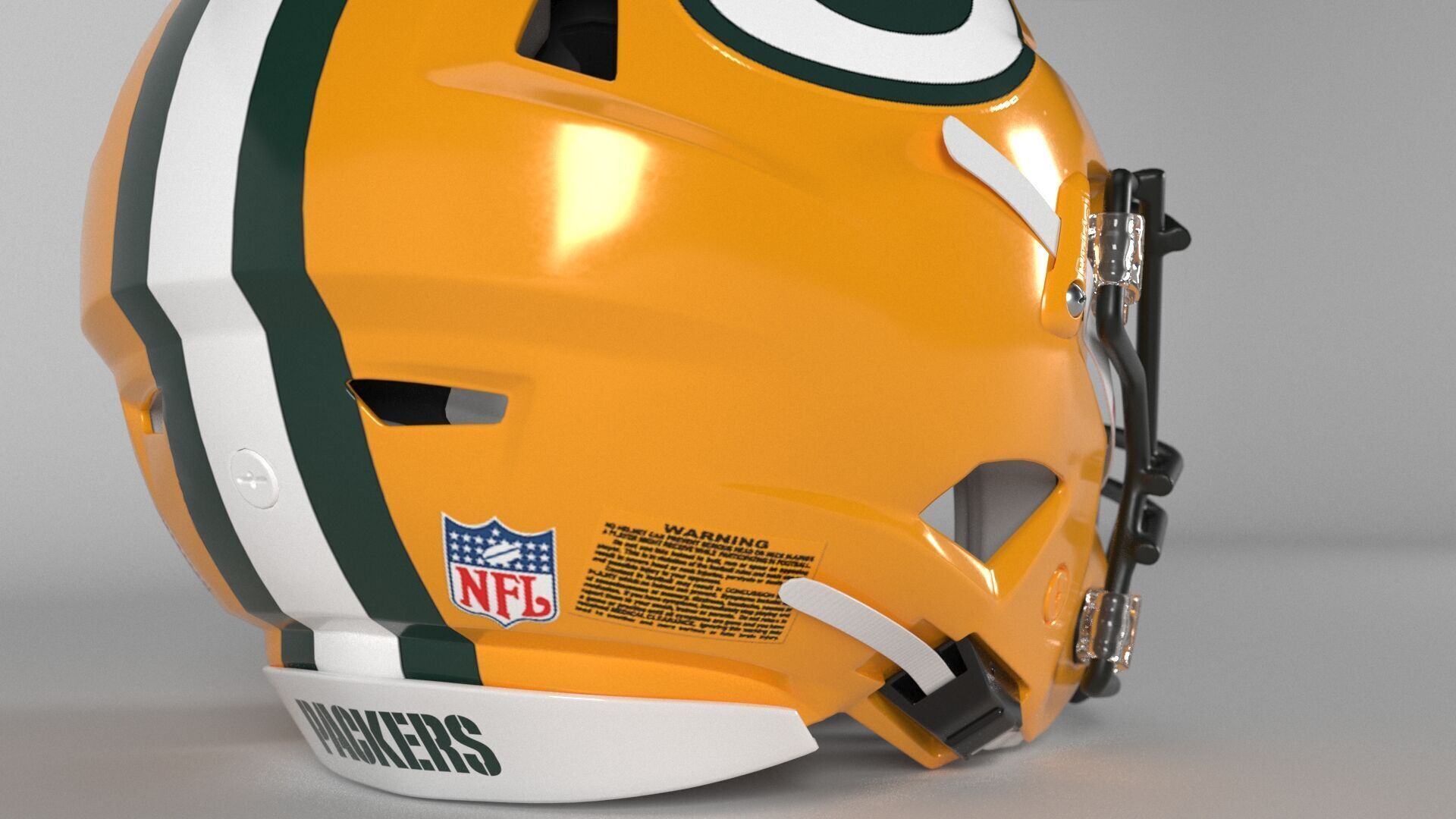 PACKERS GREEN BAY Helmet Football NFC NORTH PBR updated 2025 3D model_4